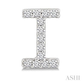 1/10 Ctw Initial 'I' Single Cut Diamond Earrings in 10K White Gold